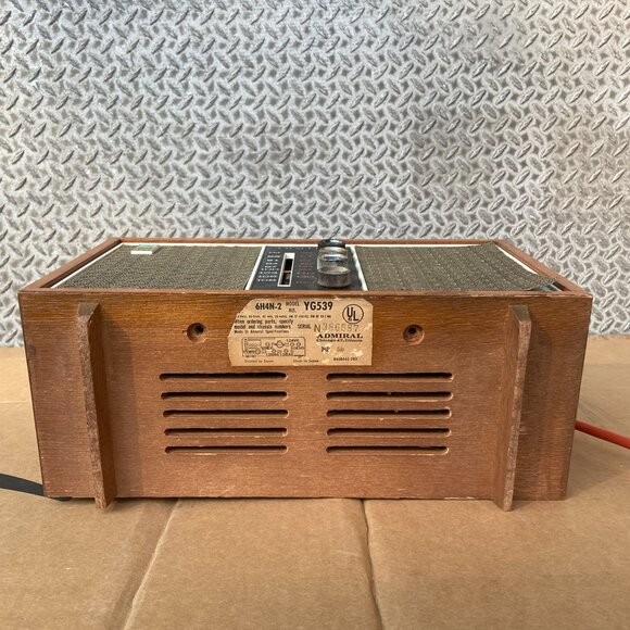 Vintage Admiral AM/FM/Phono Radio TESTED WORKS Model: YG539 6H4N-2 Made In Japan - Picture 13 of 14
